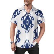 AILLOSA Hawaii Çiçek Baskılı 3D Desen Kısa Kollu YH-294 Erkek Gömlek