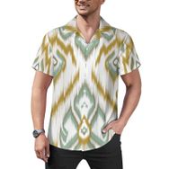 AILLOSA Hawaii Çiçek Baskılı 3D Desen Kısa Kollu YH-298 Erkek Gömlek