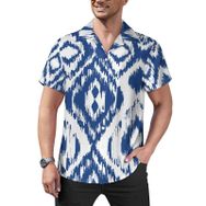 AILLOSA Hawaii Çiçek Baskılı 3D Desen Kısa Kollu YH-301 Erkek Gömlek