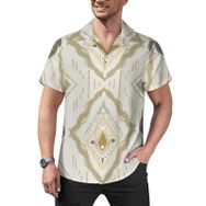 AILLOSA Hawaii Çiçek Baskılı 3D Desen Kısa Kollu YH-306 Erkek Gömlek