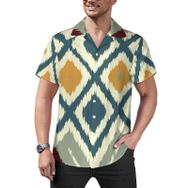 AILLOSA Hawaii Çiçek Baskılı 3D Desen Kısa Kollu YH-307 Erkek Gömlek