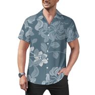 AILLOSA Hawaii Çiçek Baskılı 3D Desen Kısa Kollu YH-309 Erkek Gömlek