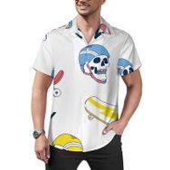 AILLOSA Hawaii Çiçek Baskılı 3D Desen Kısa Kollu YH-328 Erkek Gömlek