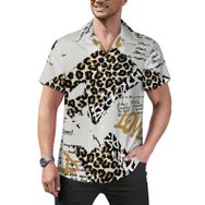 AILLOSA Hawaii Çiçek Baskılı 3D Desen Kısa Kollu YH-344 Erkek Gömlek