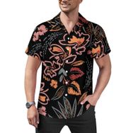 AILLOSA Hawaii Çiçek Baskılı 3D Desen Kısa Kollu YH-350 Erkek Gömlek
