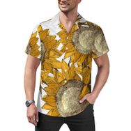 AILLOSA Hawaii Çiçek Baskılı 3D Desen Kısa Kollu YH-359 Erkek Gömlek
