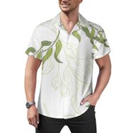 AILLOSA Hawaii Çiçek Baskılı 3D Desen Kısa Kollu YH-364 Erkek Gömlek