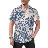 AILLOSA Hawaii Çiçek Baskılı 3D Desen Kısa Kollu YH-370 Erkek Gömlek