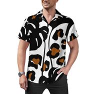AILLOSA Hawaii Çiçek Baskılı 3D Desen Kısa Kollu YH-378 Erkek Gömlek