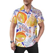 AILLOSA Hawaii Çiçek Baskılı 3D Desen Kısa Kollu YH-384 Erkek Gömlek