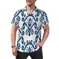 AILLOSA Hawaii Çiçek Baskılı 3D Desen Kısa Kollu YH-39 Erkek Gömlek