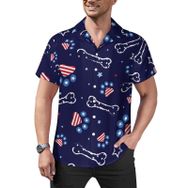 AILLOSA Hawaii Çiçek Baskılı 3D Desen Kısa Kollu YH-397 Erkek Gömlek