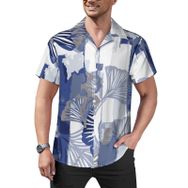 AILLOSA Hawaii Çiçek Baskılı 3D Desen Kısa Kollu YH-398 Erkek Gömlek
