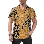 AILLOSA Hawaii Çiçek Baskılı 3D Desen Kısa Kollu YH-399 Erkek Gömlek