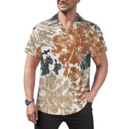 AILLOSA Hawaii Çiçek Baskılı 3D Desen Kısa Kollu YH-401 Erkek Gömlek
