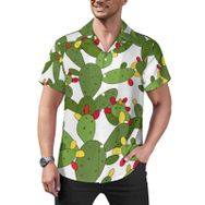 AILLOSA Hawaii Çiçek Baskılı 3D Desen Kısa Kollu YH-445 Erkek Gömlek