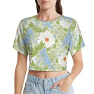 AILLOSA Racerback Bisiklet Yaka Kısa Kol YH-428 Kadın T-shirt