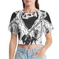AILLOSA Racerback Tank Top Yuvarlak Yaka Kısa Kol CGF-01 Kadın T-shirt