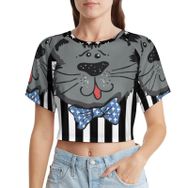 AILLOSA Racerback Tank Top Yuvarlak Yaka Kısa Kol Flag-05 Kadın T-shirt