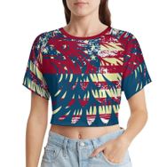 AILLOSA Racerback Tank Top Yuvarlak Yaka Kısa Kol Flag-09 Kadın T-shirt