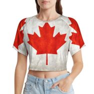 AILLOSA Racerback Tank Top Yuvarlak Yaka Kısa Kol Flag-100 Kadın T-shirt
