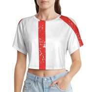 AILLOSA Racerback Tank Top Yuvarlak Yaka Kısa Kol Flag-101 Kadın T-shirt