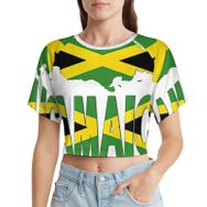 AILLOSA Racerback Tank Top Yuvarlak Yaka Kısa Kol Flag-105 Kadın T-shirt