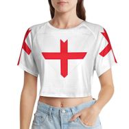 AILLOSA Racerback Tank Top Yuvarlak Yaka Kısa Kol Flag-109 Kadın T-shirt