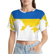 AILLOSA Racerback Tank Top Yuvarlak Yaka Kısa Kol Flag-119 Kadın T-shirt
