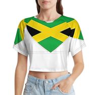 AILLOSA Racerback Tank Top Yuvarlak Yaka Kısa Kol Flag-120 Kadın T-shirt