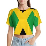 AILLOSA Racerback Tank Top Yuvarlak Yaka Kısa Kol Flag-121 Kadın T-shirt
