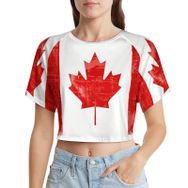 AILLOSA Racerback Tank Top Yuvarlak Yaka Kısa Kol Flag-126 Kadın T-shirt