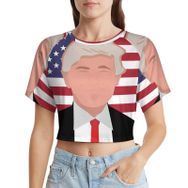 AILLOSA Racerback Tank Top Yuvarlak Yaka Kısa Kol Flag-13 Kadın T-shirt
