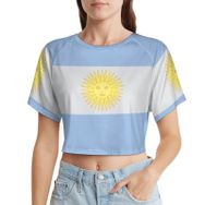 AILLOSA Racerback Tank Top Yuvarlak Yaka Kısa Kol Flag-134 Kadın T-shirt
