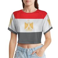 AILLOSA Racerback Tank Top Yuvarlak Yaka Kısa Kol Flag-135 Kadın T-shirt