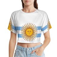 AILLOSA Racerback Tank Top Yuvarlak Yaka Kısa Kol Flag-137 Kadın T-shirt