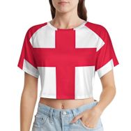 AILLOSA Racerback Tank Top Yuvarlak Yaka Kısa Kol Flag-140 Kadın T-shirt