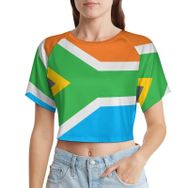 AILLOSA Racerback Tank Top Yuvarlak Yaka Kısa Kol Flag-144 Kadın T-shirt