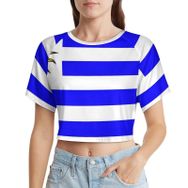 AILLOSA Racerback Tank Top Yuvarlak Yaka Kısa Kol Flag-149 Kadın T-shirt
