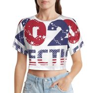 AILLOSA Racerback Tank Top Yuvarlak Yaka Kısa Kol Flag-162 Kadın T-shirt