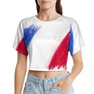 AILLOSA Racerback Tank Top Yuvarlak Yaka Kısa Kol Flag-172 Kadın T-shirt