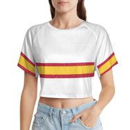 AILLOSA Racerback Tank Top Yuvarlak Yaka Kısa Kol Flag-180 Kadın T-shirt