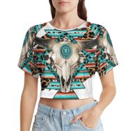 AILLOSA Racerback Tank Top Yuvarlak Yaka Kısa Kol Flag-195 Kadın T-shirt