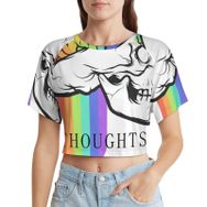 AILLOSA Racerback Tank Top Yuvarlak Yaka Kısa Kol Flag-196 Kadın T-shirt