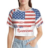 AILLOSA Racerback Tank Top Yuvarlak Yaka Kısa Kol Flag-33 Kadın T-shirt