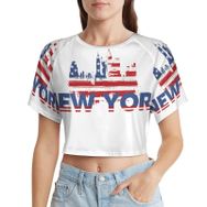 AILLOSA Racerback Tank Top Yuvarlak Yaka Kısa Kol Flag-39 Kadın T-shirt