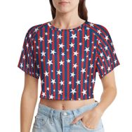 AILLOSA Racerback Tank Top Yuvarlak Yaka Kısa Kol Flag-59 Kadın T-shirt