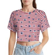 AILLOSA Racerback Tank Top Yuvarlak Yaka Kısa Kol Flag-60 Kadın T-shirt
