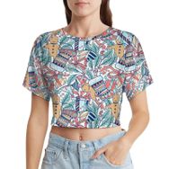 AILLOSA Racerback Tank Top Yuvarlak Yaka Kısa Kol GFY-01 Kadın T-shirt