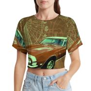 AILLOSA Racerback Tank Top Yuvarlak Yaka Kısa Kol GFY-04 Kadın T-shirt